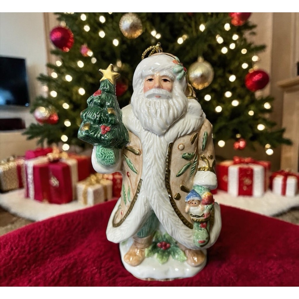 Fitz & Floyd Classics 2004 Winter Wonderland Santa Claus Christmas Ornament